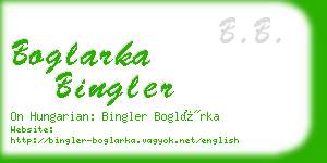 boglarka bingler business card